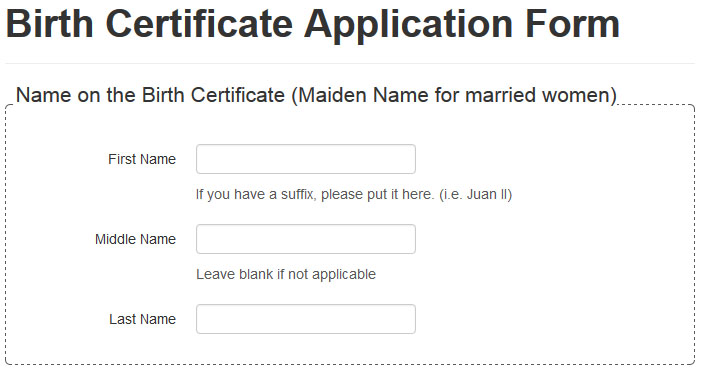 NSO Birth Certificate Online Application